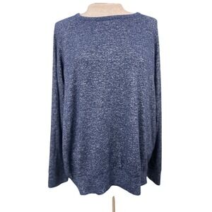 BUFFALO DAVID BITTON Blue Heathered Long Sleeve Crew Neck Top Women's Medium